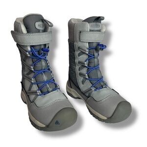 KEEN Little Kids Boys HOODOO‎ Winter Snow Boots Sz 9 Gray Blood Waterproof